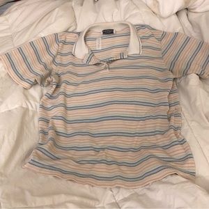 The Villager Pastel Striped Collared Top